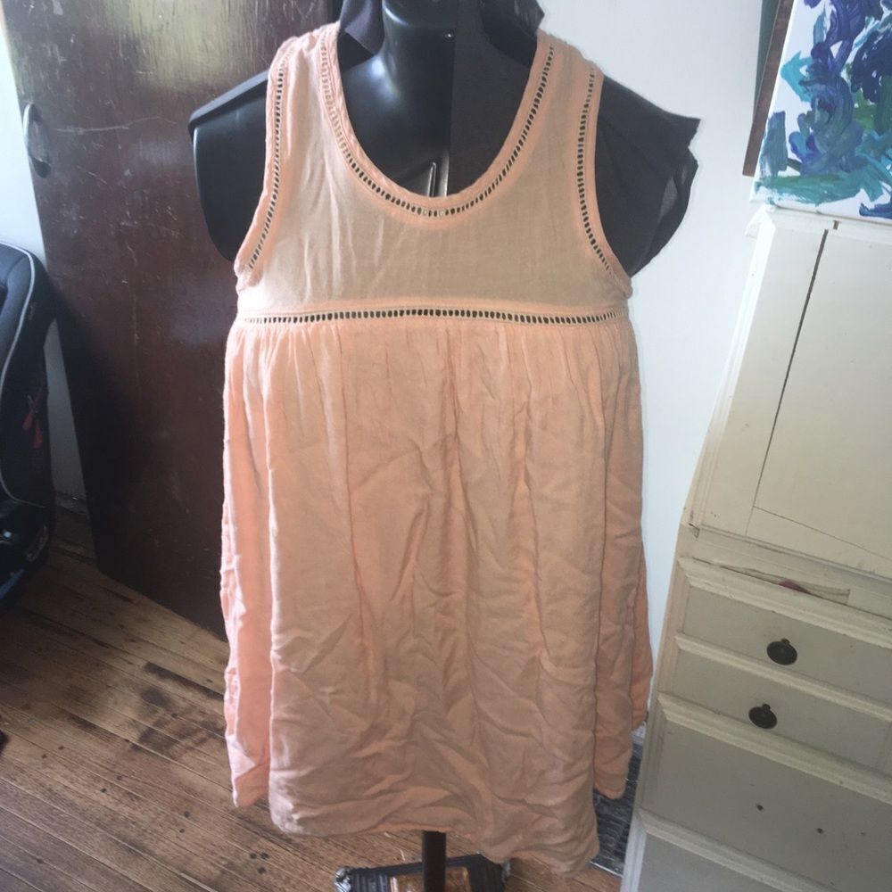 Tobi blush flowy layered sleeveless powder pink blouse